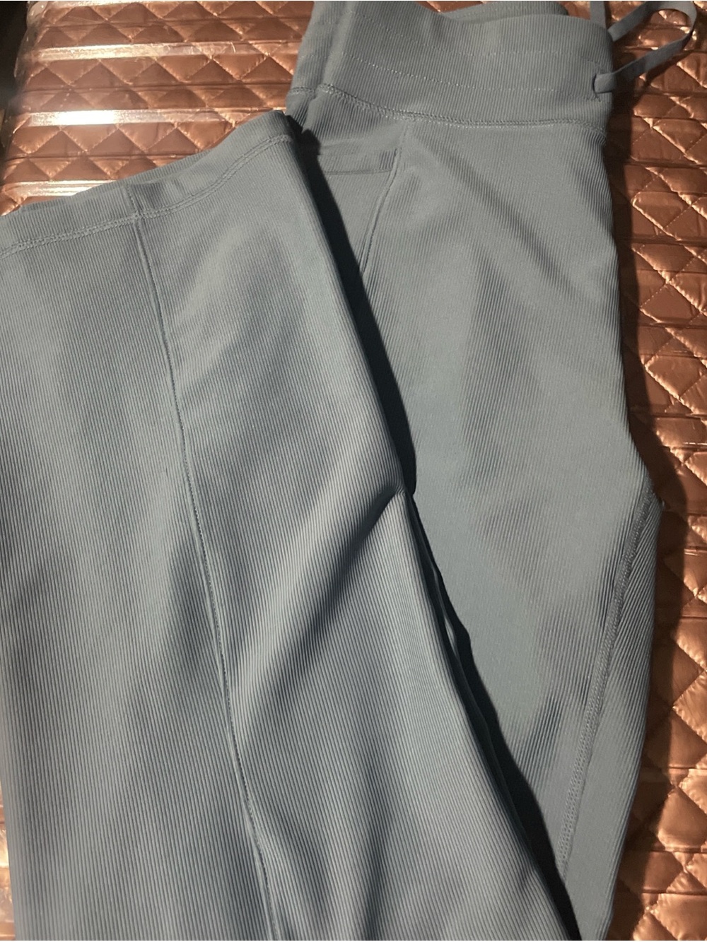 Light Blue Ribbed Leggings